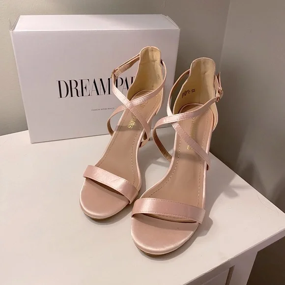 Dream Pairs Shoes Pink Champagne Satin Heels Poshmark